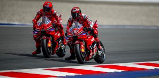 Ducati Will Preview Its 2026 MotoGP Season in Madonna di Campiglio Marc Marquez (93) and Francesco Bagnaia (73) during the MotoGP Race in Austria. Photo courtesy Ducati Lenovo Team.