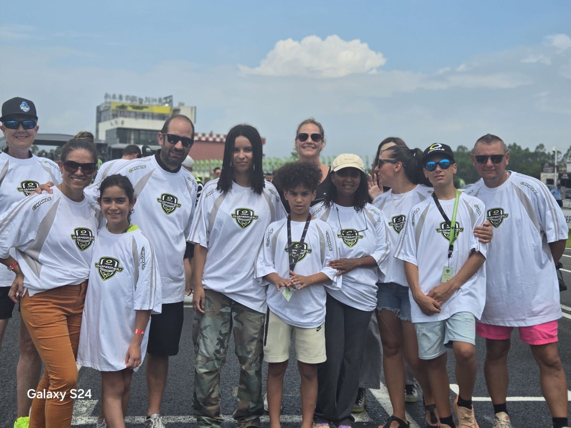 Team Canada at the brand new Guangzhou Circuit in China: (Left to Right) team Captain Toni Sharpless, Diana Carrea Cardenas, racer Martin Cardenas, Luis Cardenas, racer Nduta Kraemer, Fadhili Kraemer, Percilla Kraemer, Tihana Tanasic, racer Stfan Tanasic, Aleks Tanasic. Not shown: Clive Ng-A-Kien, racer Ethan Reardon, Colin Reardon, Lisa Reardon. Photo courtesy Super Sonic Road Racing School.