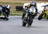 Lap one, race one, turn one for the Motul MiniGP Canadian National opener at Lombardy, with the Ohvale 160s of No. 91, Ethan Reardon; No. 68, Jager Stockill and No. 15, Stfan Tanasic – these three would control the podium spots.