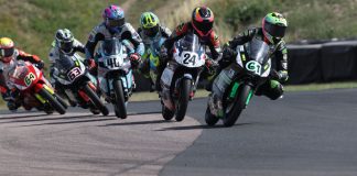 BSB R&G Talent Cup: Surowiak Doubles, Americans In Top 10 Harrison Mackay (61), Ryan Frost (24), American Julian Correa (40), Jack Dunabie (63) and Clayton Edmunds (64) battling for third place during race 1. Photo courtesy British Talent Cup.
