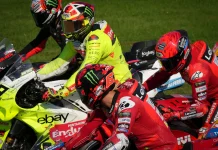 Francesco Bagnaia, Marc Marquez and Fabio Di Giannantonio. Photo courtesy Dorna.
