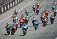 Moto2 race start in Austria. Photo courtesy Dorna.