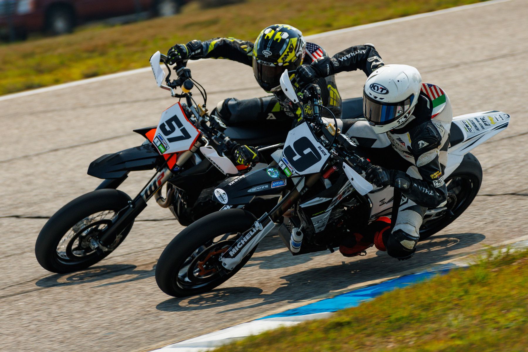 Eli Block (9) battling with Adam Muscaro (57). Photo by Sam Draiss. 