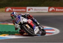 Danny Kent riding his McAMS Racing Yamaha at Thruxton. Photo courtesy BSB.