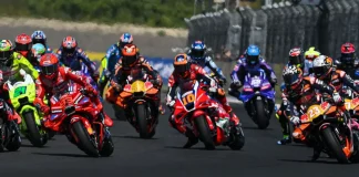 MotoGP race start at Balaton Park, in Hungary. Photo courtesy Dorna.