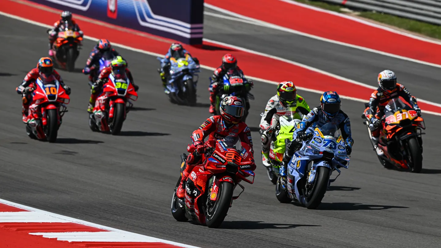 2025 MotoGP race start at Austin, in Texas. Photo courtesy Dorna.