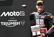 Manuel Gonzalez in parc fermé after claiming pole position in Austria. Photo courtesy Dorna.