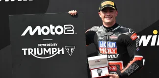 Manuel Gonzalez in parc fermé after claiming pole position in Austria. Photo courtesy Dorna.