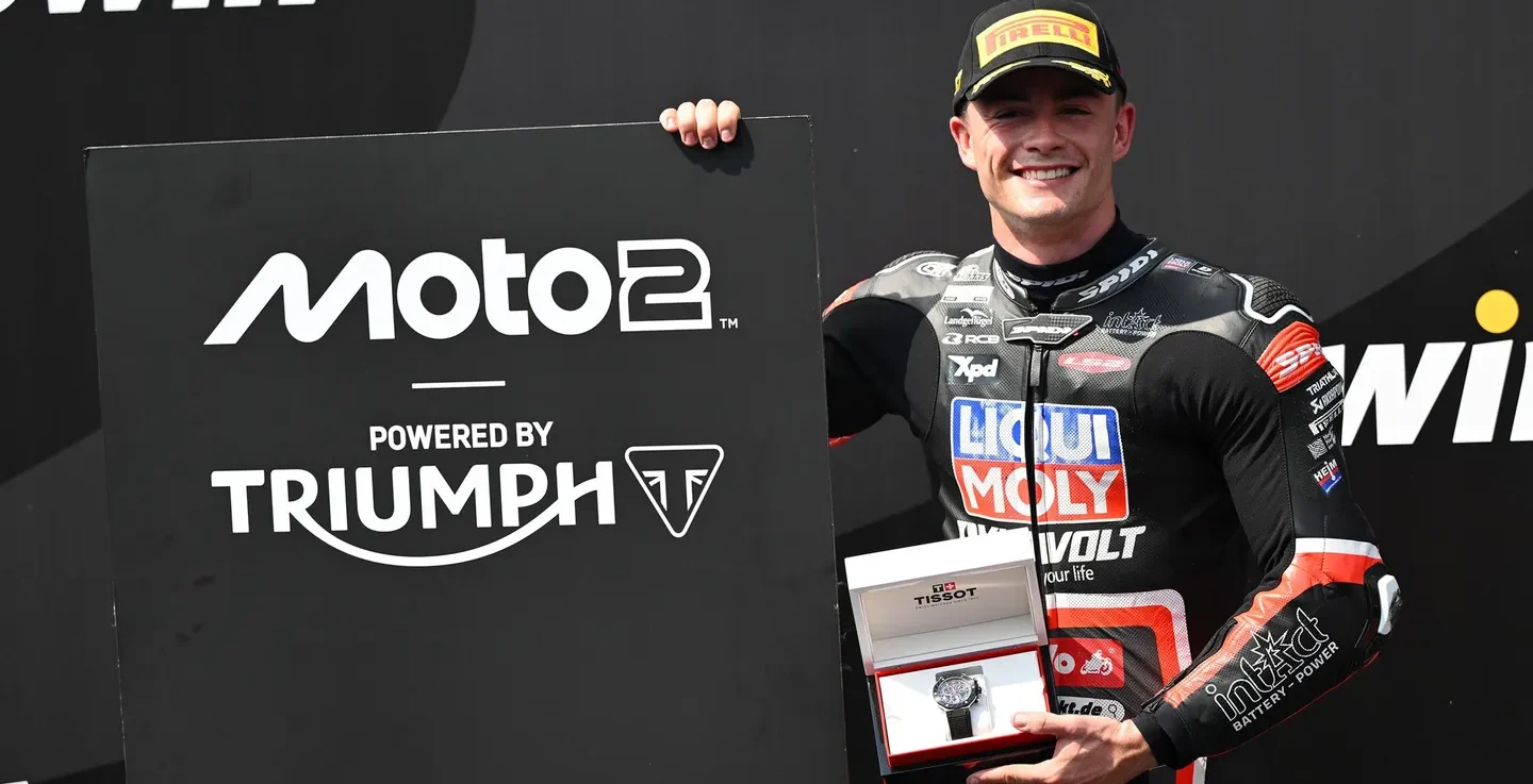 Manuel Gonzalez in parc fermé after claiming pole position in Austria. Photo courtesy Dorna.