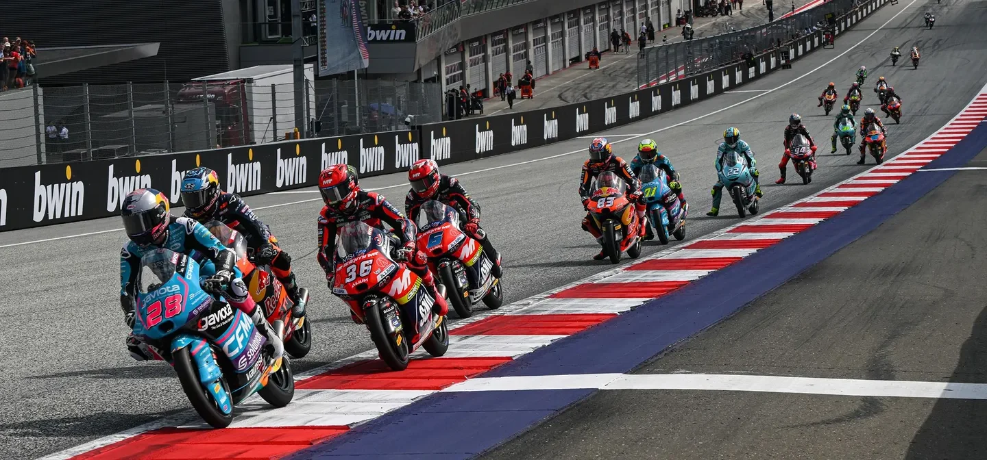 Moto3 race in Austria. Photo courtesy Dorna.