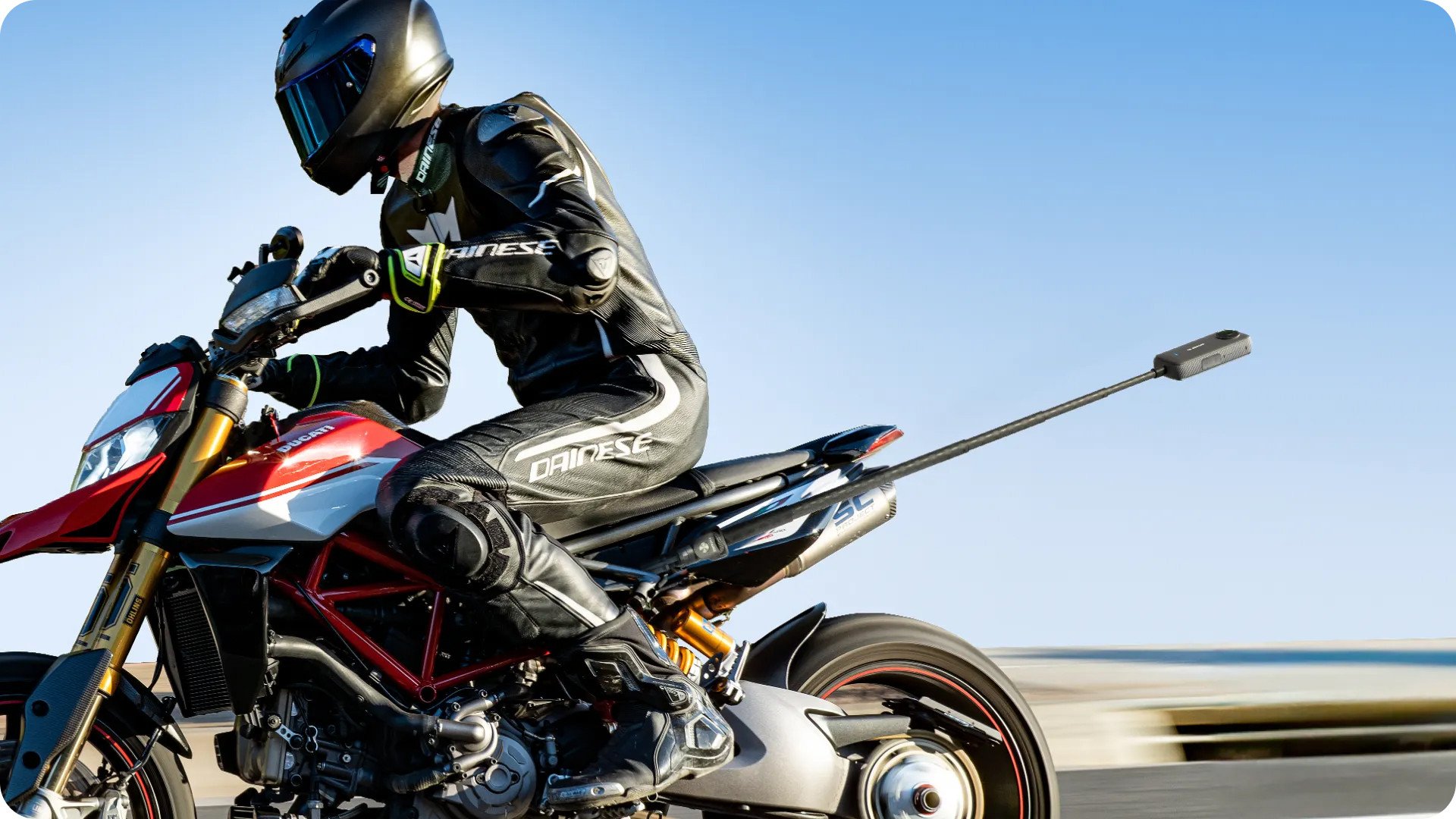 Insta360 Lifestyle - Motorcycle U-Bolt Mount. Photo courtesy Helmet House