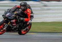 Alessandro Di Mario on his Aprilia RS 660 at VIR. Photo courtesy Aprilia Racing.