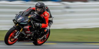 Alessandro Di Mario on his Aprilia RS 660 at VIR. Photo courtesy Aprilia Racing.