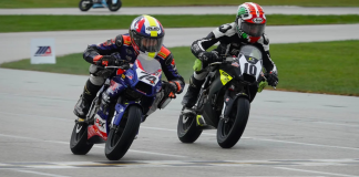 Champions Crowned In 2025 Mission MotoAmerica Mini Cup National Final Kensei Matsudaira (74), making his final Mini Cup appearance, nips rival Mahdi Salem (10) at the finish line in Sunday’s final GP 190 race. Matsudaira won back the title that Salem took at the championships in 2024. Photo by Larry Lawrence