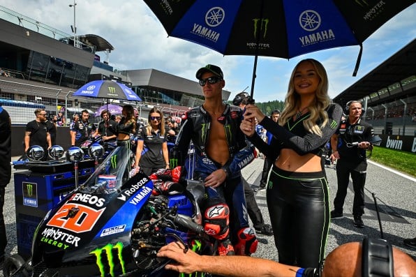 Fabio Quartararo on the grid of the MotoGP race in Austria. Photo courtesy Monster Energy Yamaha.