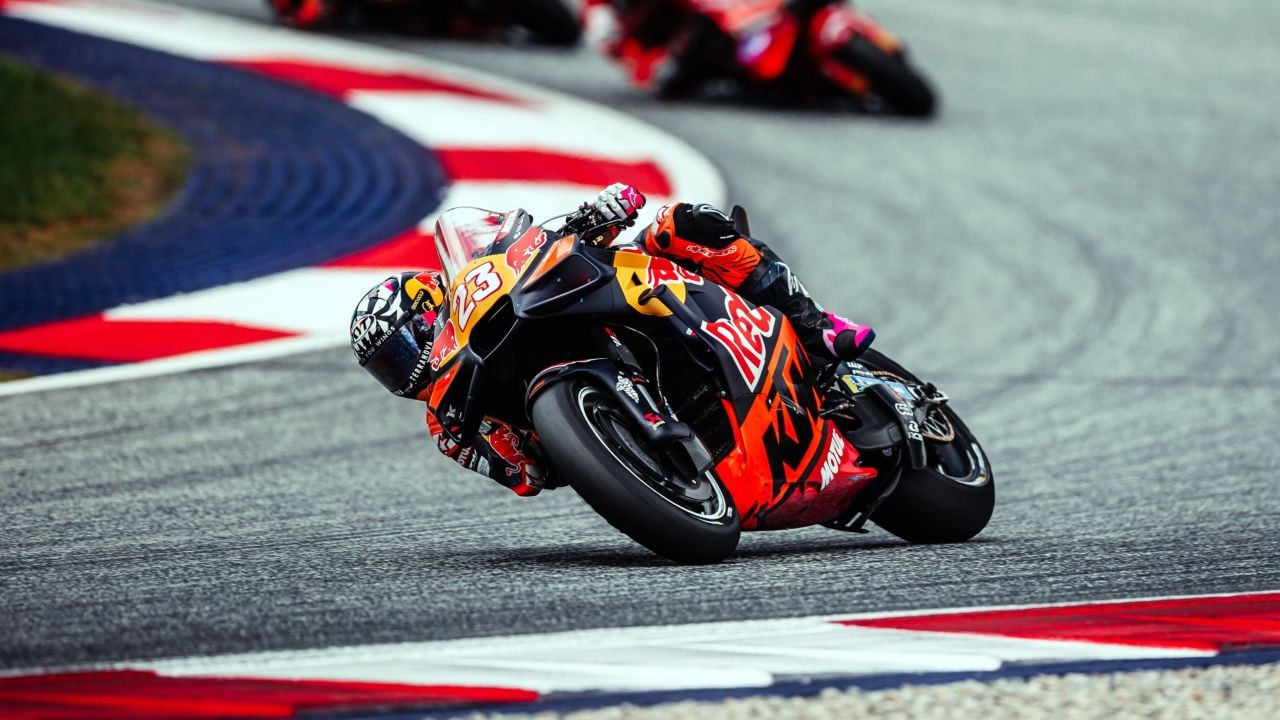Enea Bastianini during the MotoGP race in Austria. Photo courtesy Red Bull KTM Tech3 Team.