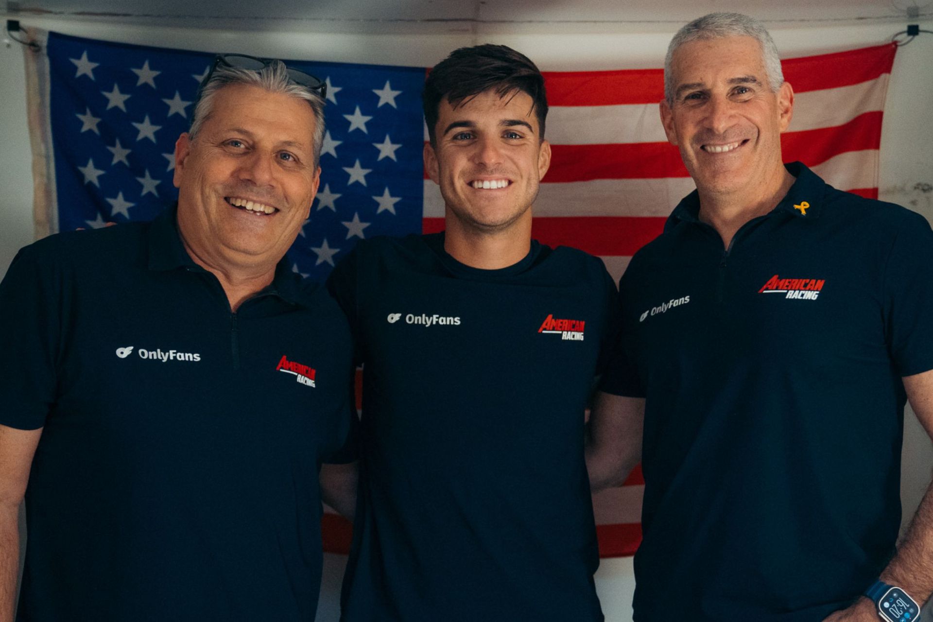 From left to right, Eitan Butbul, Marcos Ramirez and Avner Kass (American Racing Team Co-Owner). Photo courtesy American Racing Team.