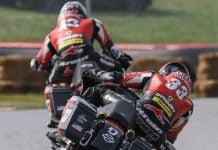 Kyle Wyman (33) and James Rispoli (43) at Mid-Ohio. Photo courtesy Harley-Davidson.