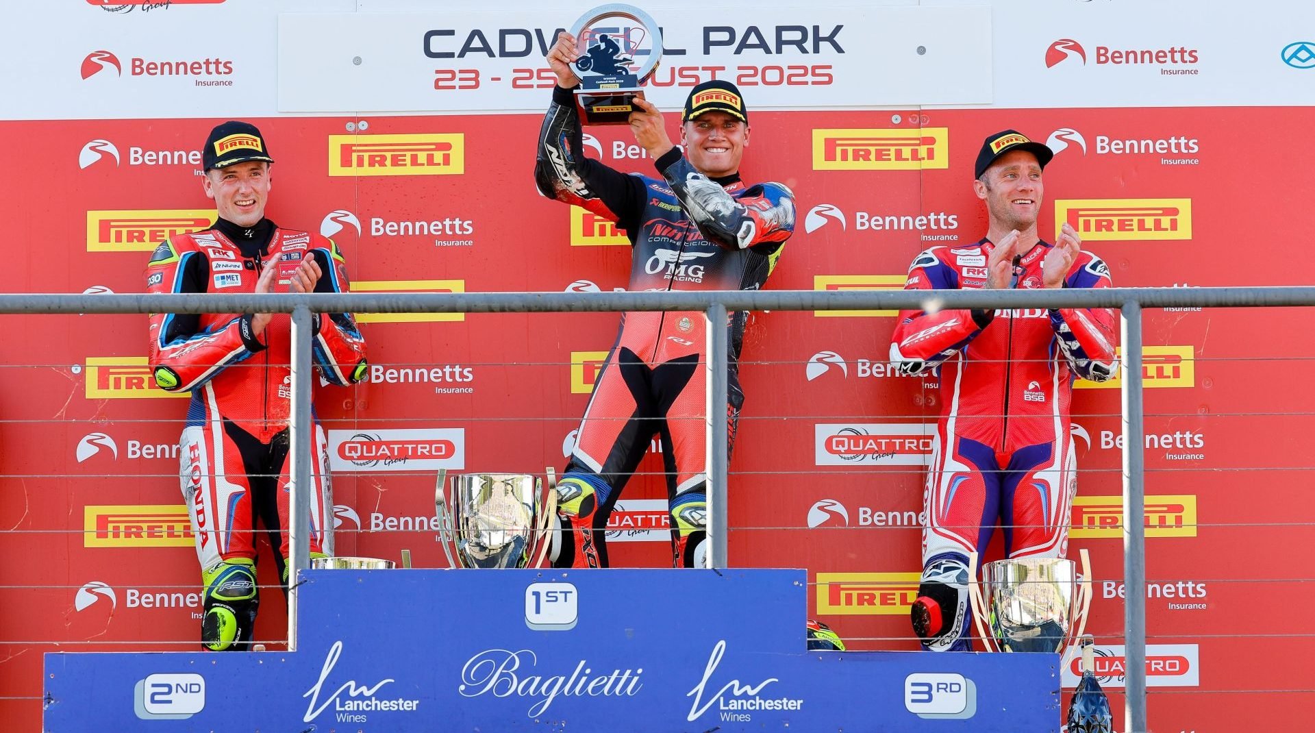 Podium picture, from left to right, with Andrew Irwin, Kyle Ryde and Tommy Bridewell. Photo courtesy BSB.