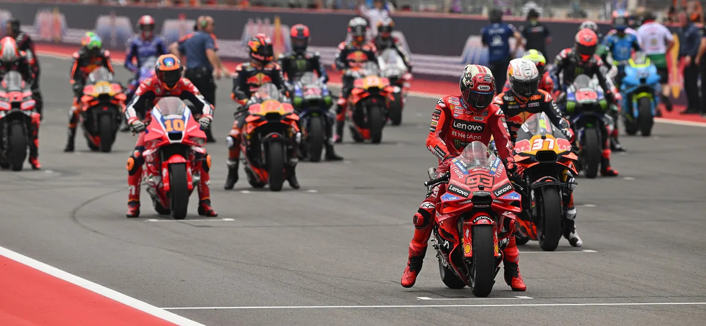 MotoGP grid. Photo courtesy Dorna.