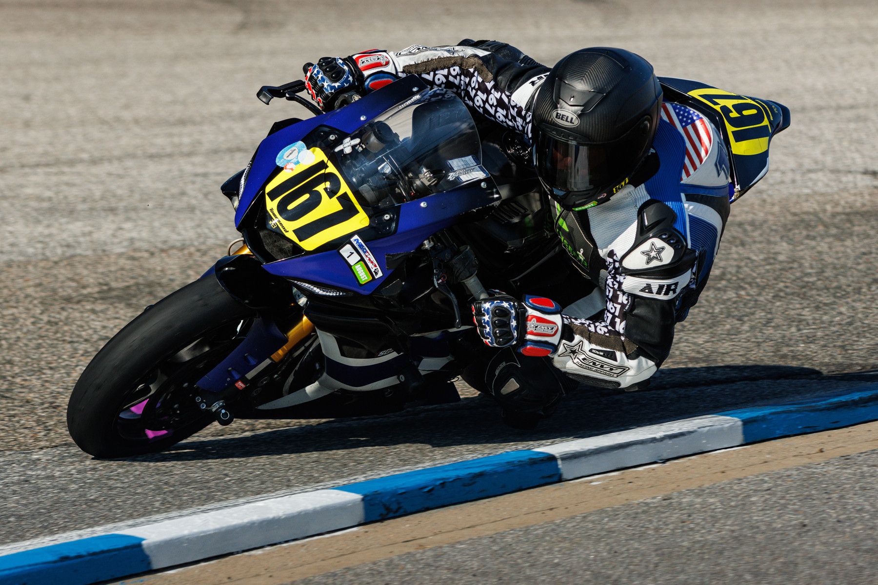 Joseph Townsend (167) on his Yamaha R6. Photo by Sam Draiss. 