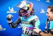 Maximo Quiles in parc fermé after taking pole position in Hungary. Photo courtesy Dorna.