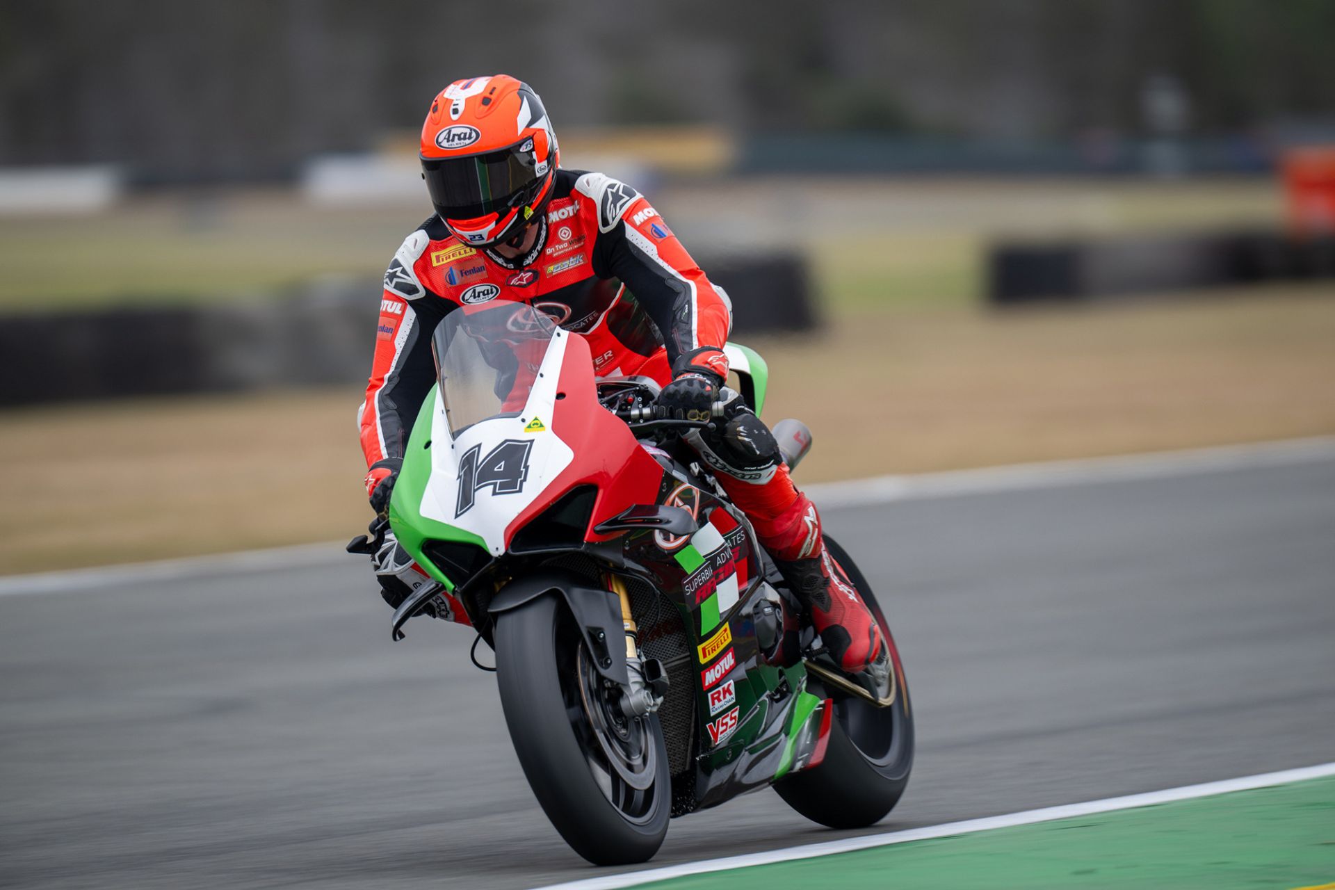 Glenn Allerton (14) on his  Superbike Advocates Racing Ducati V4R. Photo  RBMotoLens.