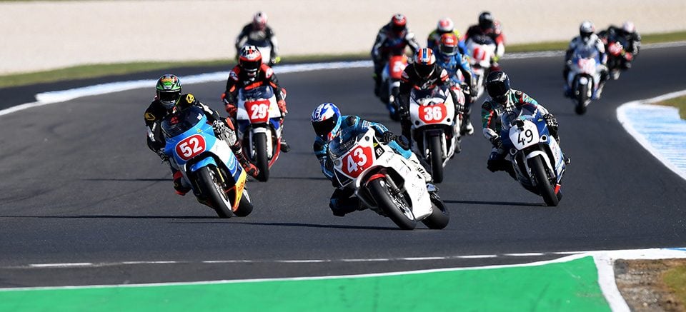 Superbike Masters action at the Phillip Island round of the 2023 Australian Superbike Championship. Image: Russell Colvin