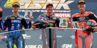 ASBK: Waters and Jones Dominate At Queensland Raceway The SW-Motech Superbike overall top three: (L to R) Jones, Waters and Allerton. Photo by RbMotoLens