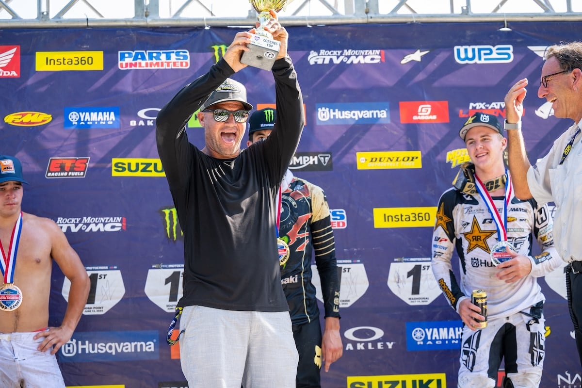 2025 AMA Hall of Fame inductee Chad Reed earned the Coaches Cup.Photo Courtesy MX Sports Pro Racing, Inc.