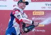 Danny Kent on the podium at Thruxton. Photo courtesy BSB.