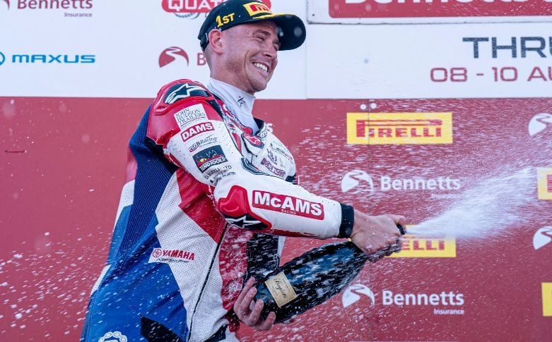 Danny Kent on the podium at Thruxton. Photo courtesy BSB.