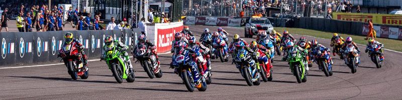 Bennetts British Superbike Race 2 Start at Thruxton. Photo courtesy BSB.