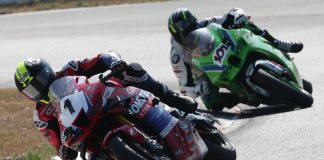 CSBK: Young Claims 5th Superbike Title With Win at CTMP Ben Young (1) leads Jordan Szoke (101) through the final corner on his way to claiming victory and another GP Bikes Pro Superbike championship on Sunday at Canadian Tire Motorsport Park. Photo by Rob O'Brien.