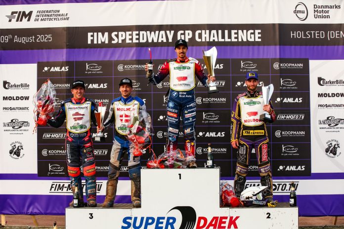 Podium at 2025 FIM SGP World Championship Challenge in Denmark, Holsted © Jesper Veldhuizen