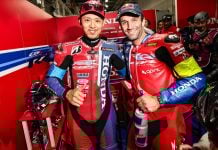 Takumi Takahashi, on the left, and Johann Zarco, on the right, won the Suzuka 8 Hours. Photo courtesy EWC.