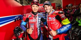 Takumi Takahashi, on the left, and Johann Zarco, on the right, won the Suzuka 8 Hours. Photo courtesy EWC.