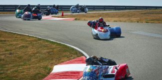 Sidecar racing: Sean Stivason/Susan Stivason (458), Bernard Juchli/Kevin Kautzky (21), Damon Doherty/Melissa Kellam (13A), Paul Koehler/Andrea Blake (48) and Brian Woods/Renee Bove (96). Photo Credit Etechphoto
