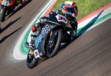 American rider Kristian Daniel Jr. (34) in action on his Beon Automotive at Imola. Photo credit Lluis Artigas