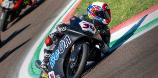 American rider Kristian Daniel Jr. (34) in action on his Beon Automotive at Imola. Photo credit Lluis Artigas