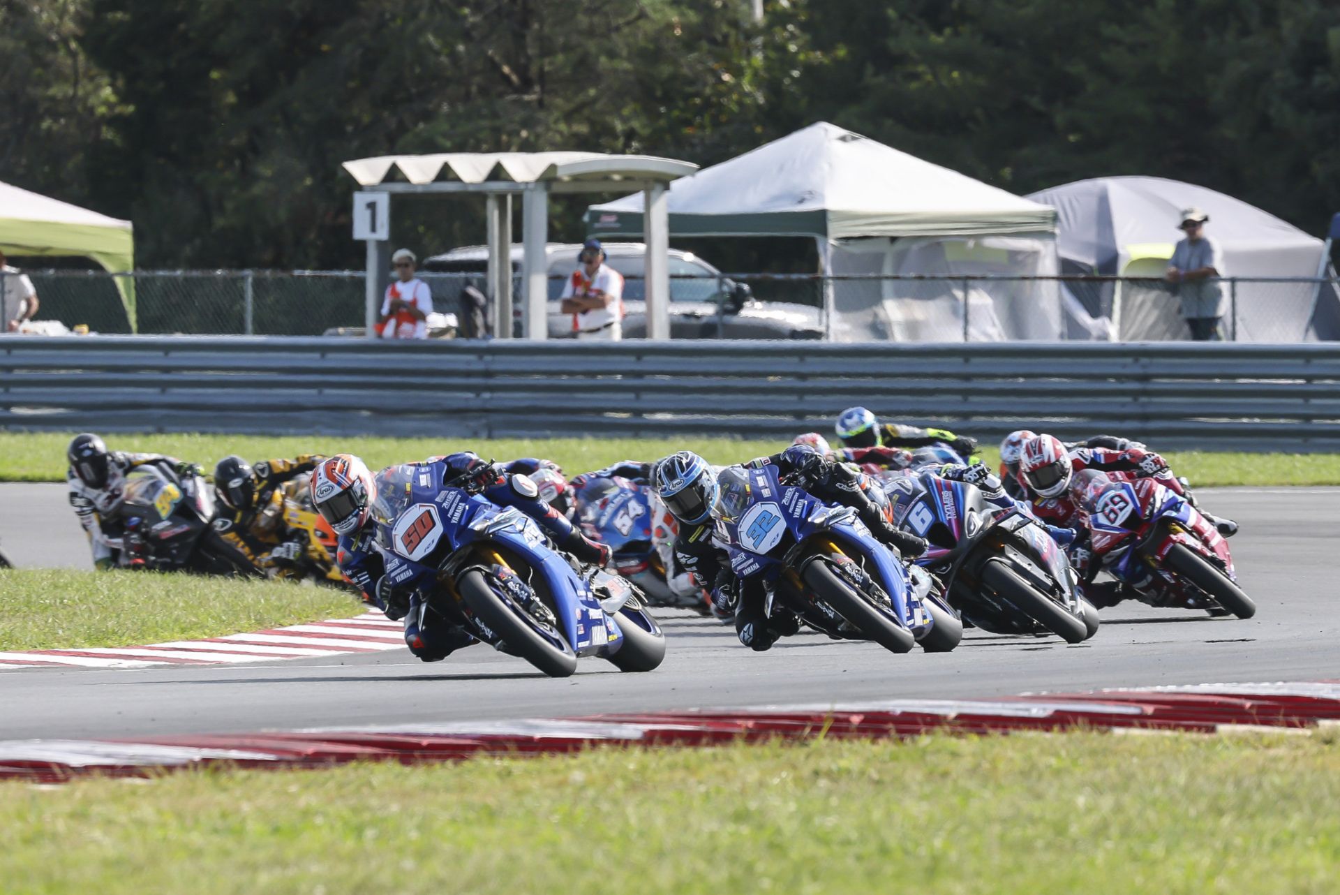 Bobby Fong (50) at NJMP. Photo courtesy Attack Yamaha.
