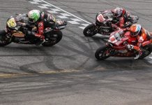 2025 Daytona 200 with Richie Escalante (54), Josh Herrin (2) and Tyler Scott (70). Photo credit Brian J Nelson.