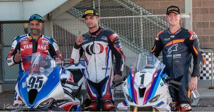 Lambert 3rd place, Cunha 1st place, Hendry 2nd place in ROR GTO. Photo By: Kelly Vernell