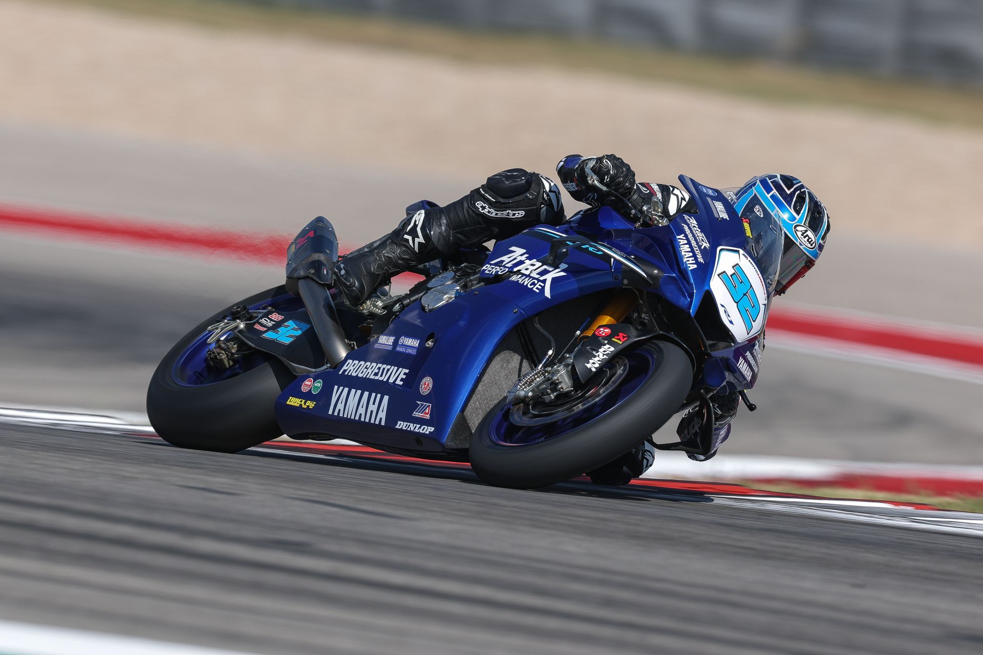 Jake Gagne (32) at COTA. Photo courtesy Attack Performance Progressive Yamaha.