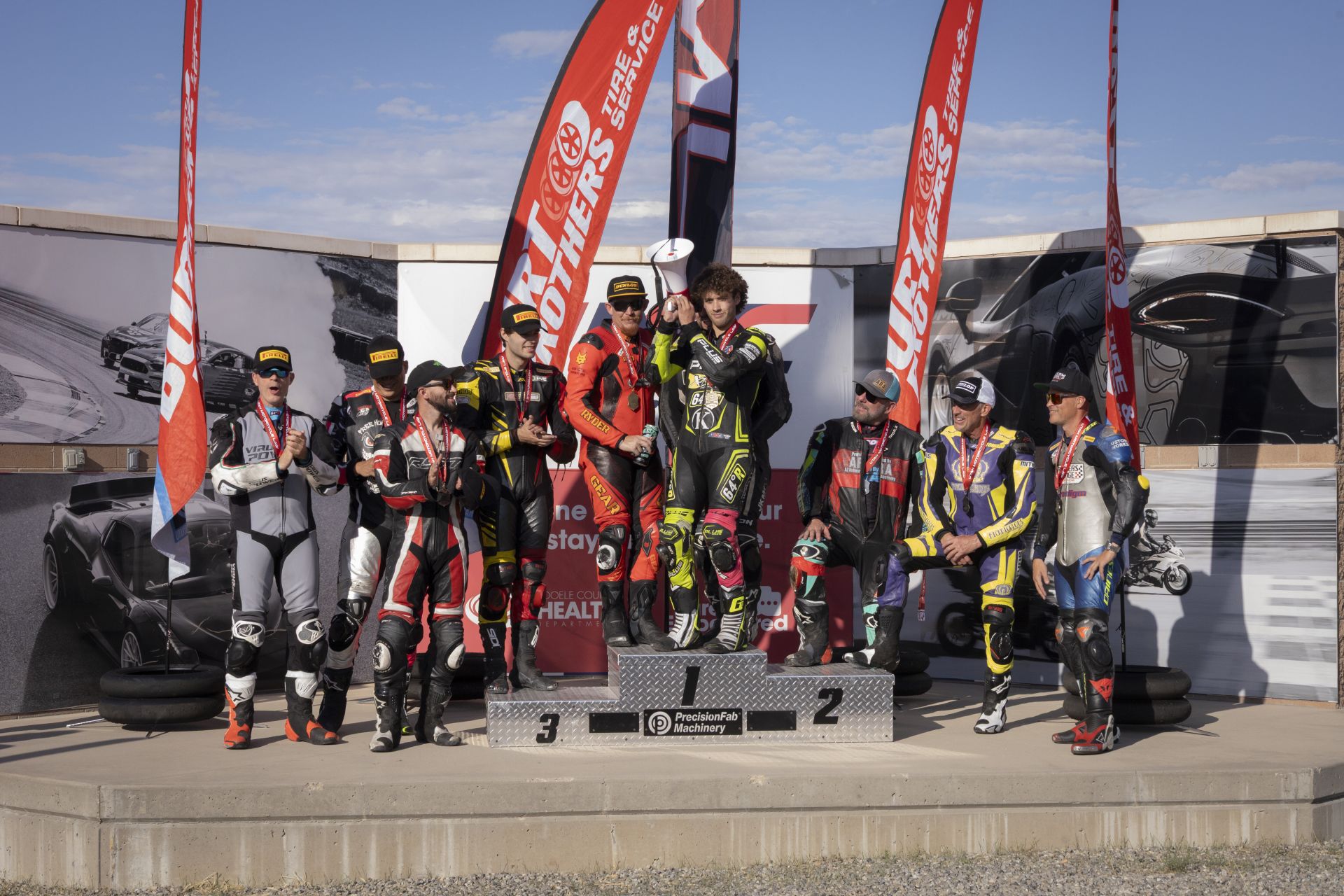 True Endurance podium(left to right) p3 The Weekend Garage, p1 Precision Fab Racing, p2 Paradigm Racing. Photo by Crystal Doll.