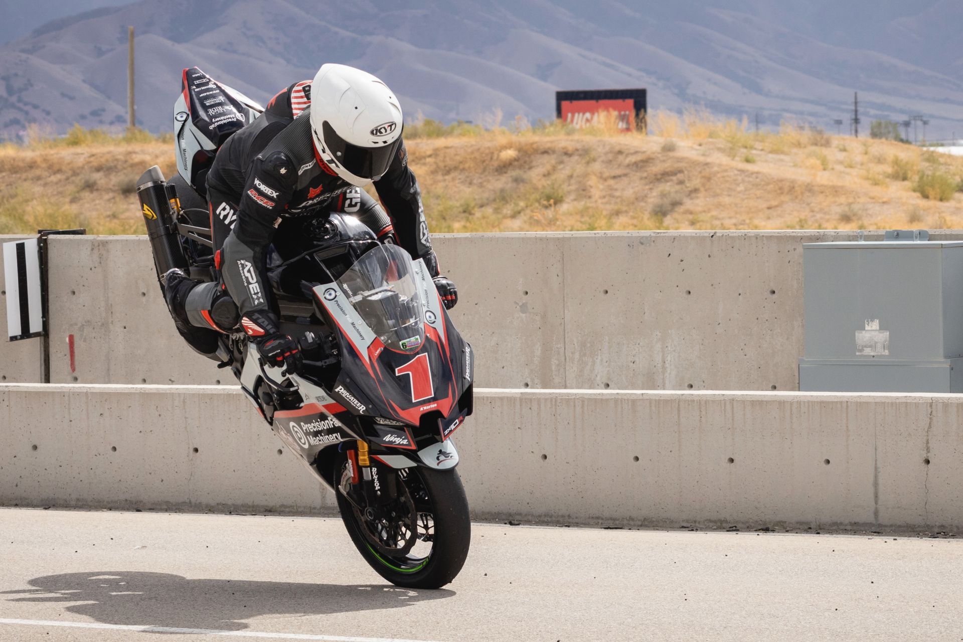 Anthony Norton with his signature “Stoppie” celebration after winning King of the Mountain Race. Photo By Crystal Doll.