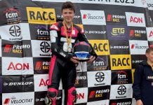 American Sebastian Dear wins the first race of the Catalunya Cup championship (GP2 Ohvale) to start the 2025 season. Photo courtesy Brian Dear
