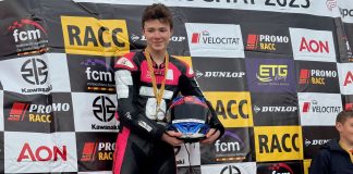 American Sebastian Dear wins the first race of the Catalunya Cup championship (GP2 Ohvale) to start the 2025 season. Photo courtesy Brian Dear