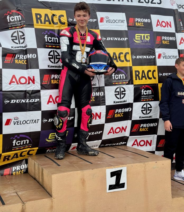 American Sebastian Dear wins the first race of the Catalunya Cup championship (GP2 Ohvale) to start the 2025 season. Photo courtesy Brian Dear