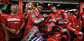 Francesco Bagnaia on the left and Marc Marquez on the right. Photo courtesy Ducati Lenovo Team.